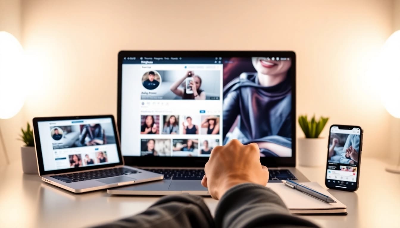 Tools for finding OnlyFans creators showcased in a modern digital workspace