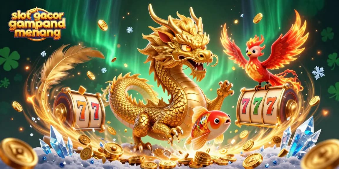 Experience the excitement of slot gacor gampang menang with vibrant dragons and coins.