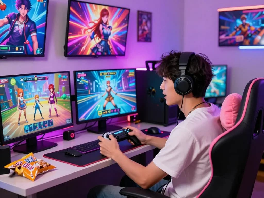 Engaging scene of players enjoying interactive gameplay as they play porn games online with vibrant characters and animations.