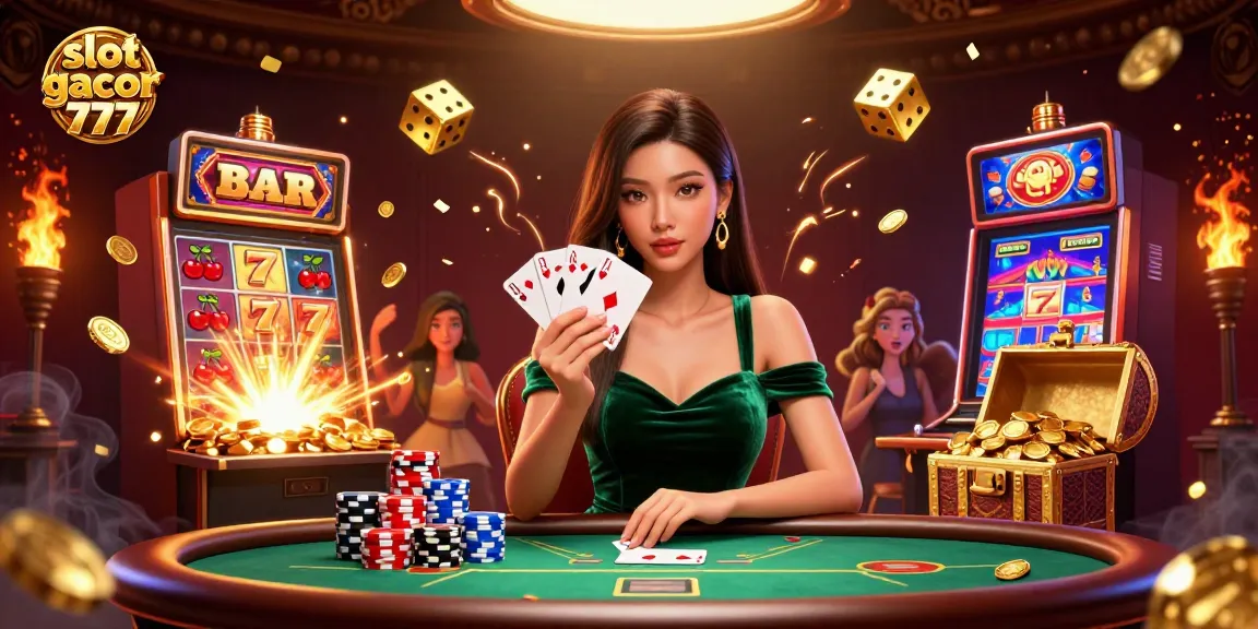 Experience thrilling gameplay in slot gacor 777 with a stunning casino scene full of energy.