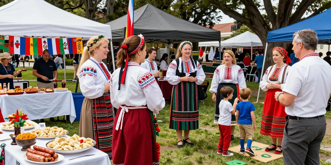 Community gathering at Polish cultural festival showcasing camaraderie and traditions at https://www.sfpol.com/.