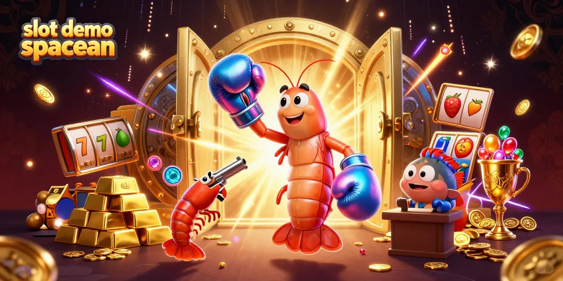 Spin to win with slot demo spaceman featuring vibrant 3D characters in a rich casino environment.