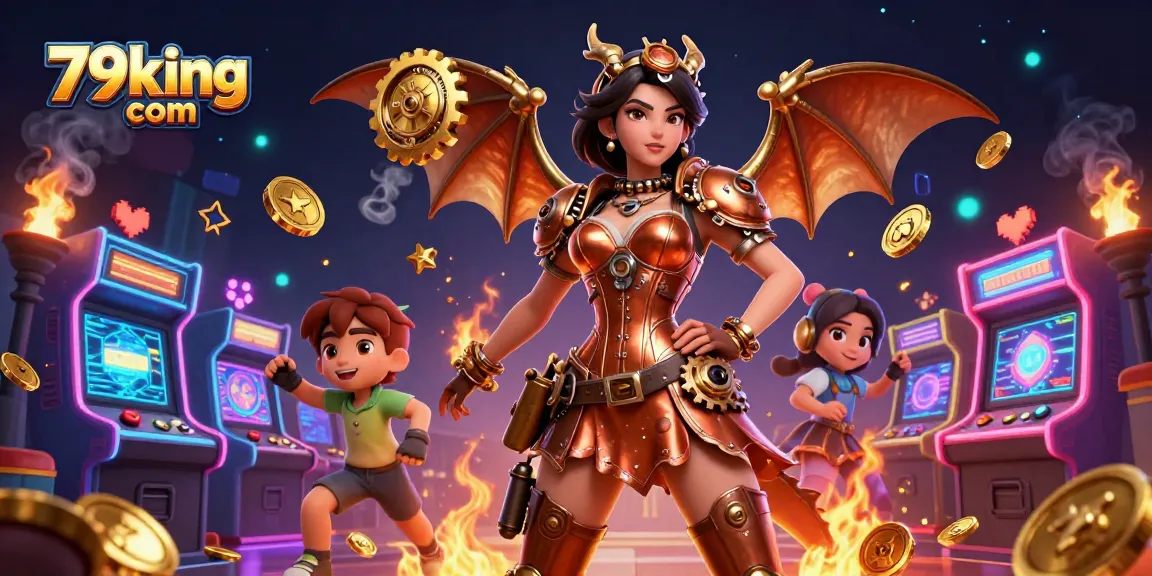 Engage with thrilling gameplay at 79king com, featuring a stunning steampunk dragon and dynamic casino elements.