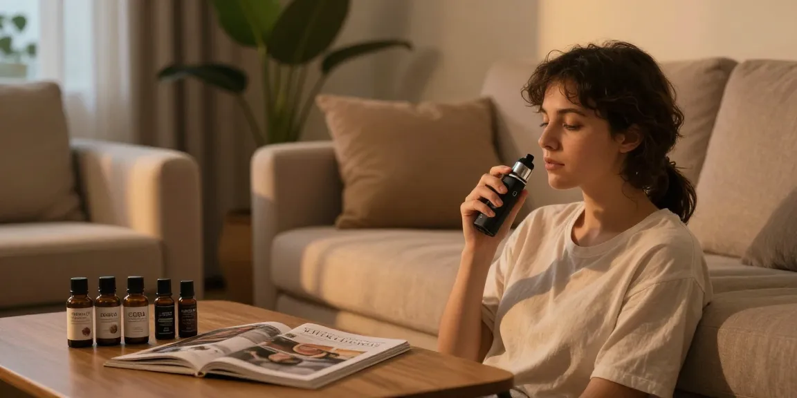 Packman weed vape displayed with CBD oils in a cozy living room, promoting natural wellness.
