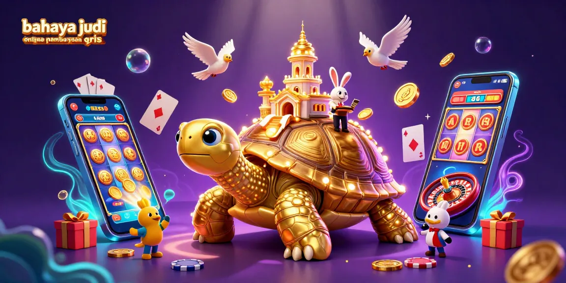 Experience the dangers of online gambling with QRIS payments in a dynamic 3D casino scene.
