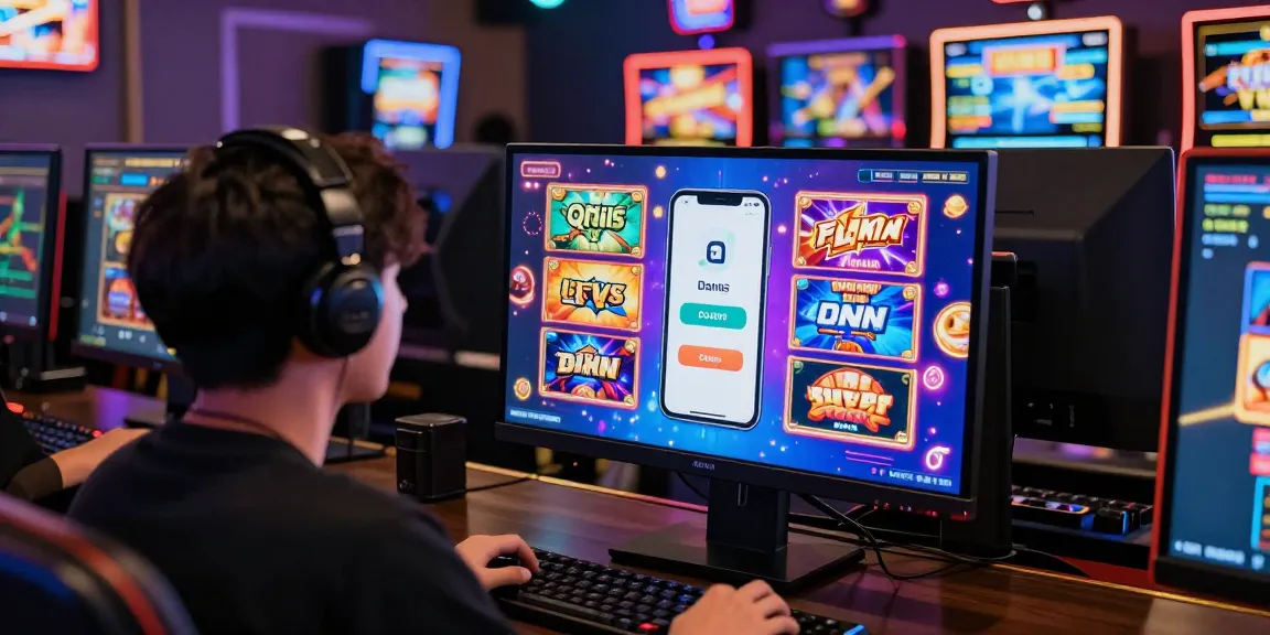 Engaging player at slot depo 5k casino setup with vibrant graphics.