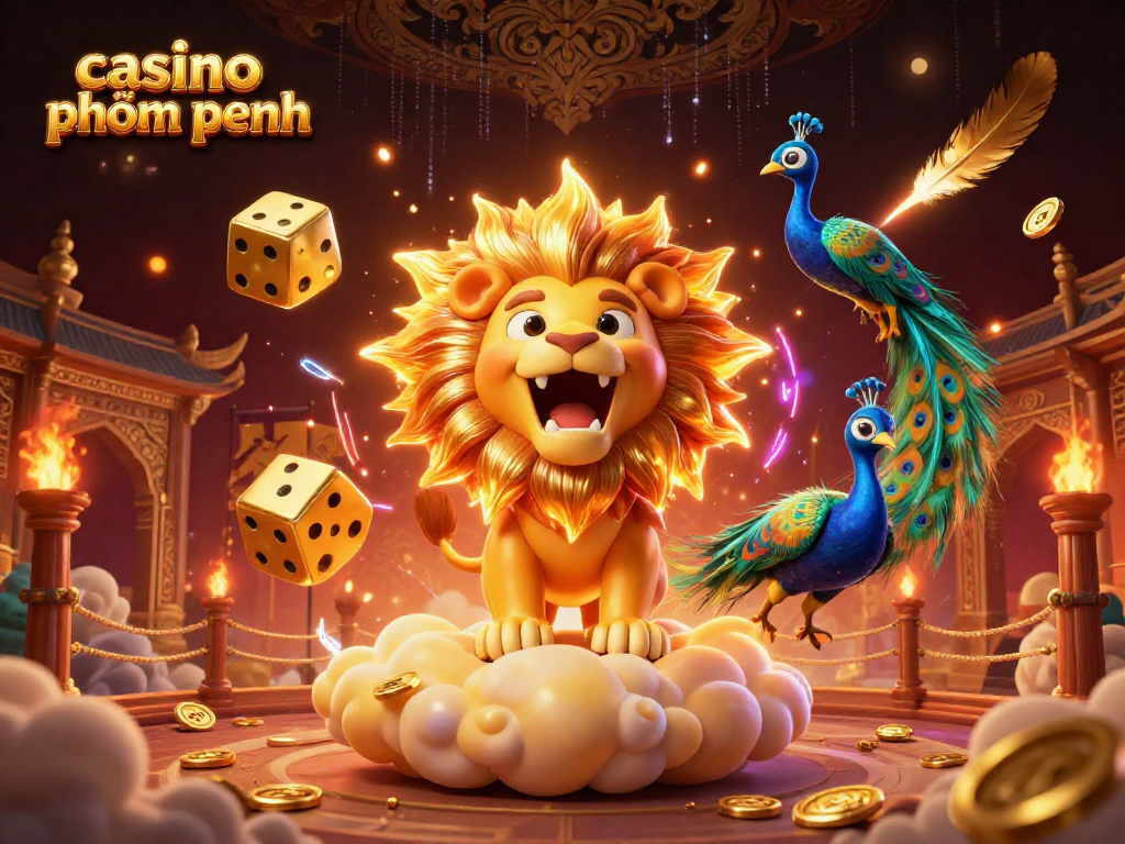 Experience thrilling action at casino phnom penh with a vibrant 3D illustration of games and excitement.