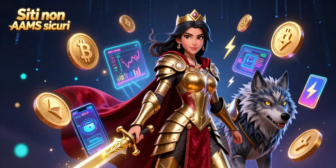 Scopri Siti non AAMS sicuri in questa ricca illustrazione 3D che mostra personaggi vibranti ed elementi di gioco dinamici.