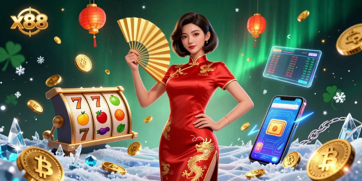 Play slots at x88 with thrilling jackpots, featuring vibrant characters and crypto elements.