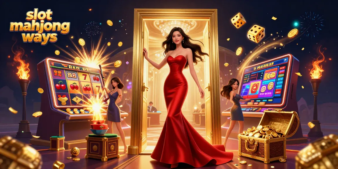 Experience the thrill of slot mahjong ways with vibrant symbols and captivating visuals in this 3D illustration.