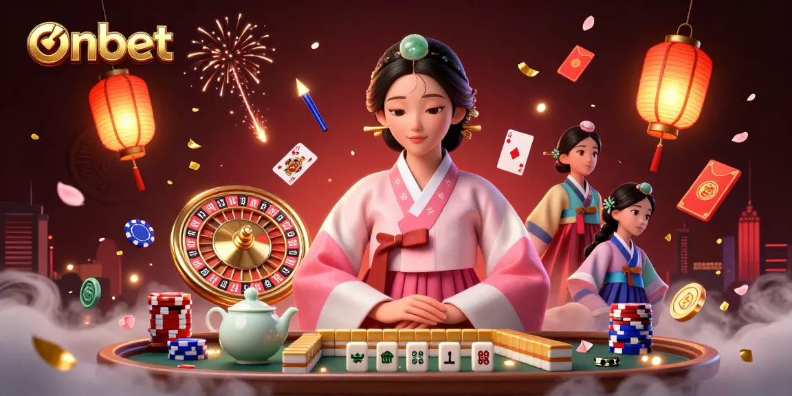 Experience thrilling online gambling with onbet's vibrant casino illustration featuring elegant elements and rich detail.