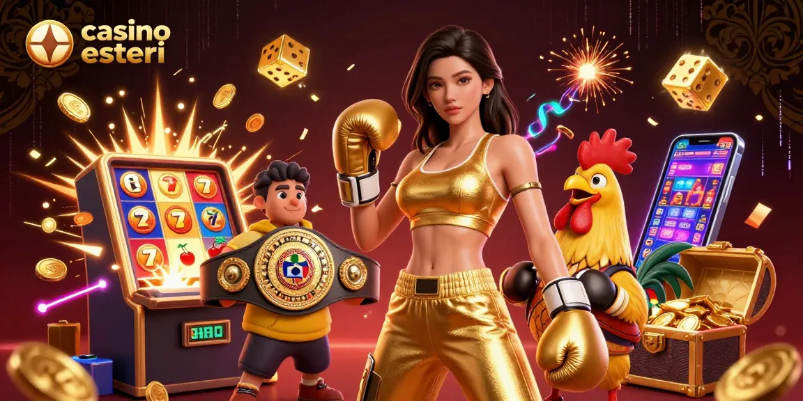 Vivi l'emozione del casino online esteri con una vibrante scena 3D che presenta personaggi dinamici ed elementi festivi.
