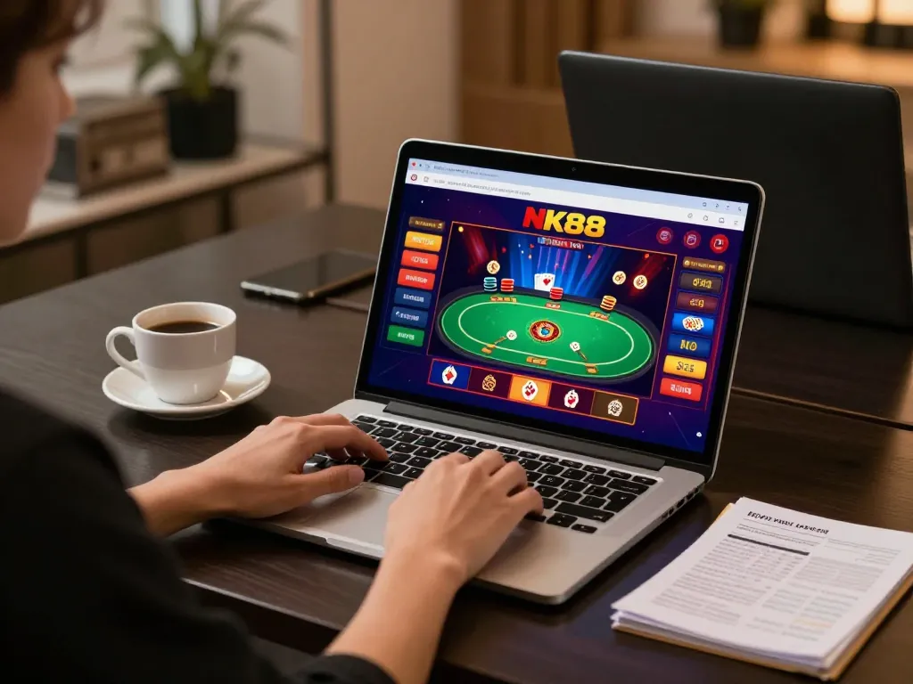Engage with NK88 casino's online poker interface for strategic gameplay