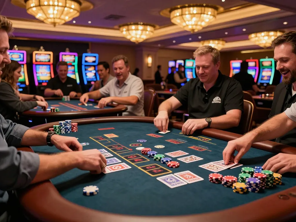 Engaging scene of players enjoying nano banana flash blackjack at a vibrant casino with dynamic gameplay.
