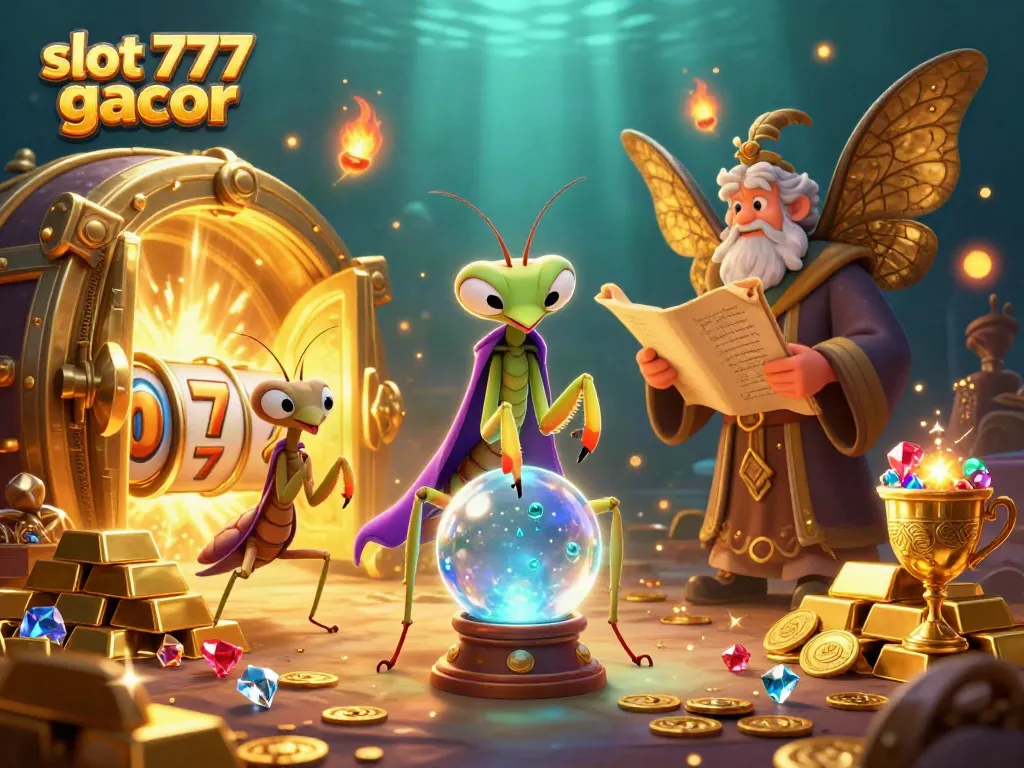 Putaran slot 777 gacor berkilau dengan karakter unik dalam ilustrasi yang menawan.