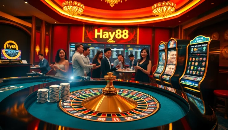 Experience the excitement of Hay88's online gambling platforms with vibrant casino visuals.