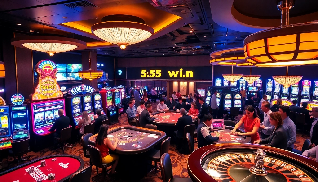 Experience the excitement of 555 win with vibrant casino games and joyful players.