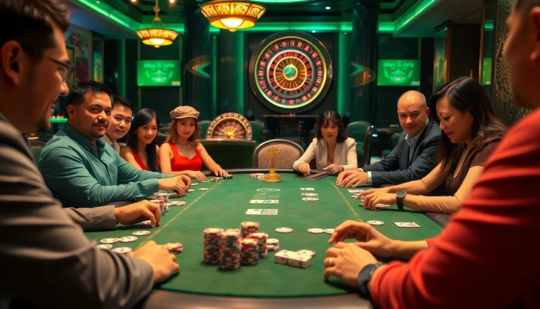 Engage in thrilling poker action at https://hanoiculturetravel.com/ with vibrant chips and an elegant roulette backdrop.