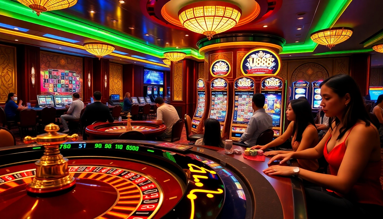 Experience thrilling gameplay with u888 at a vibrant casino table full of excitement.