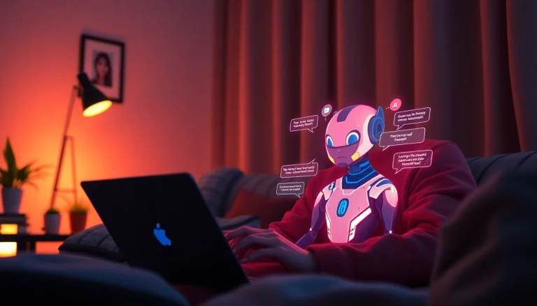 Engaging NSFW character AI interaction on a digital screen, showcasing character ai nsfw in a cozy atmosphere.