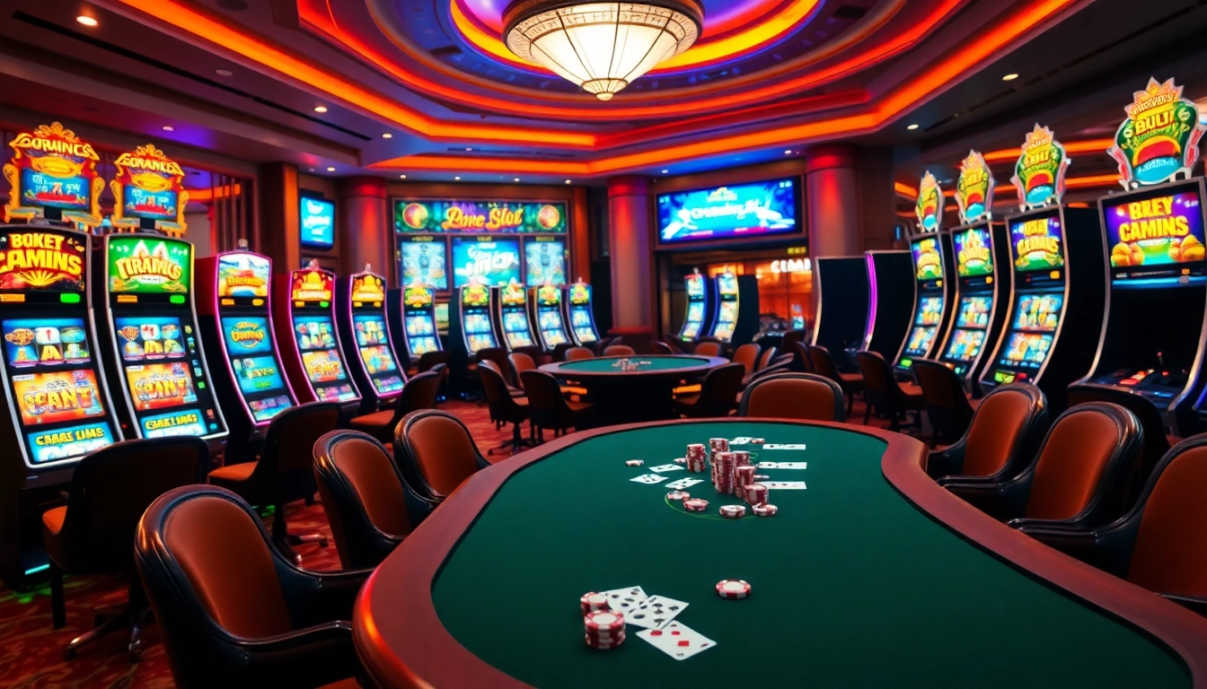 Experience thrilling gameplay at idn slot with exciting slot machines and vibrant casino ambiance.